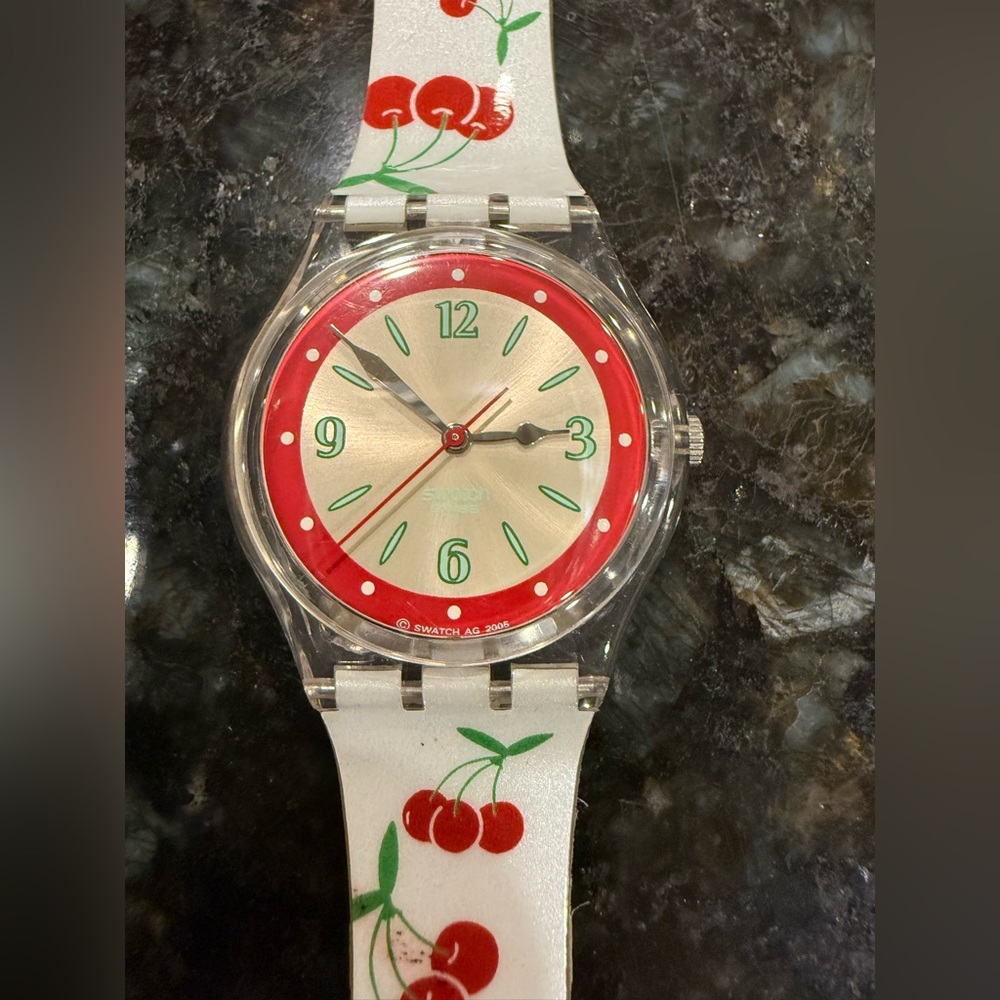 Swatch watch, ladies, cherry design, never worn